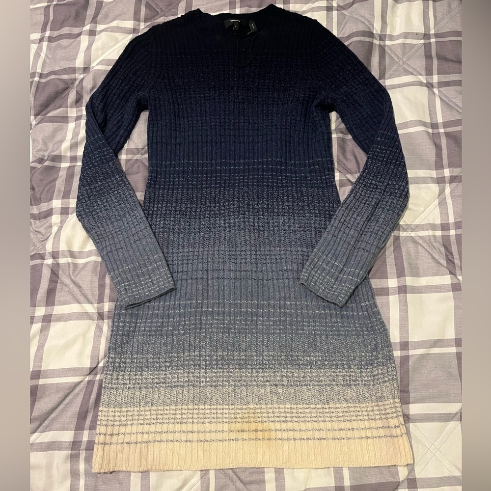 Nwot Theory ombré ribbed wool cashmere sweater dress size small